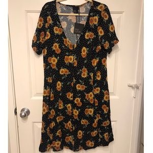 ASOS Curve Sunflower Print Skater Dress